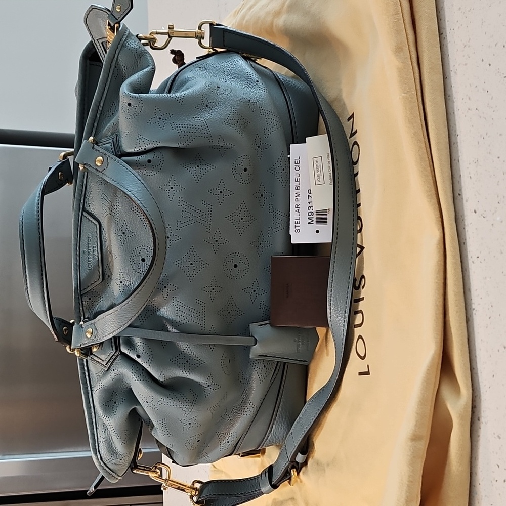 Louis Vuitton Stellar PM Bleu Ciel Monogram Mahina Handbag